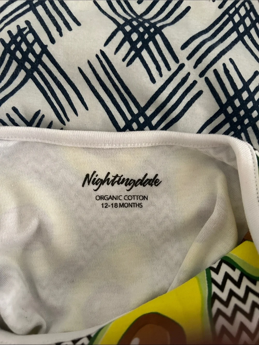 Black & White  green avocado Organic Baby One-Piece Bodysuit